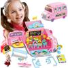 BAKAJI School Bus Playset Scuola Giocattolo Bambini con Bambola e Accessori Gioco
