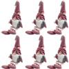 BAKAJI Set Kit 6 Gnomi Decorazione Natalizia Albero di Natale Altezza 45 cm Rosa Antico