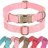 Jumpress Collare per cani di taglia piccola, media e grande, in morbida pelle, con fibbia in metallo a sgancio rapido, durevole e regolabile, per cani di taglia piccola (rosa, S)