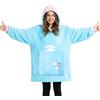 Hello Kitty Sanrio Felpa Coperta Bambina Adolescenti con Cappuccio, Kawaii Oversize Coperta Indossabile, Anime Regalo Ragazza (Rosa Hello Kitty)