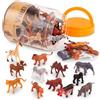Terra by Battat - 60 Pezzi Animali Selvatici - Miniature assortite, leone, tigre, zebra, ippopotamo, elefante, alce, cammello e altro ancora, statuette per bambini dai 3 anni+