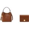 Fossil Donna Jessie Borsa in pelle marrone e portafoglio Lennox, Set