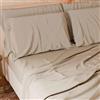 PETTI Artigiani Italiani - Set Lenzuola Matrimoniali Maxi 4 Pezzi, Morbide e Traspiranti, Completo Letto con Lenzuolo Sopra, Lenzuolo Sotto con Angoli Elasticizzati e 2 Federe Lenzuola Crema