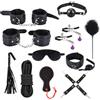 Ninonly BDSM Kit Bondage, 11 Pezzi Kit BDSM Accessori con Manette Caviglia Morsetti per Capezzoli, SM Sex Toys Set con Frustino Bondange, Giocattoli Sessuali per Coppie Donna Uomo