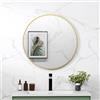HOMCOM Specchio Bagno Rotondo Ø70cm in Vetro, Specchio da Parete Moderno con Cornice in Metallo, con Superficie Antiurto, per Camera da Letto, Ingresso, Soggiorno, Oro