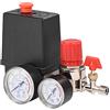 Xinwoer Regolatore Pressione Compressore, Riduzione rapida della pressione Regolatore Di Pressione Per Compressore Valvola Sicurezza Compressore con manometri per compressore d'aria