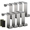 Homewit Ganci per Porta (con Film Protettivo), 8 Pz Gancio Sopraporta in Acciaio Inox, Ganci Reversibili per Armadio a Cassetti con 16 pezzi di protezione in feltro per Cassetto Dell'armadio da Cucina