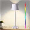 Jueholla Lampade da Tavolo, RGB Lampada da Tavolo Senza Fili, con Batteria da 5200 mAh, Lampada da tavolo a Batteria Ricaricabile con USB, IP54 Impermeabile per Soggiorno Camera da Letto Sala da Pranzo Bar