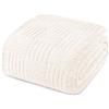 Whale Flotilla Coperta Pile, Coperta Morbida e Calda per Divano e Letto Singolo, Matrimoniale, con Motivo Jacquard Decorativo per Tutte le Stagioni, 150 x 200 cm, Bianco