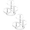 QWORK® Mini Espositore Acrilico a 3 Strati, Alzate Rotondo Trasparente per Anelli Orecchini Bracciali Mini Figurine (2 Pezzi)