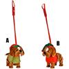 BAKAJI Peluche Cane con Guinsaglio Natalizio Altezza 24 cm Morbido Abito Rosso o Rosa
