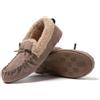 JOMIX Mocassino Donna Invernali Peloso Scarpe Ragazze con Pelo Elegante Pantofole Chiuse Peluche Calde Comode MD1037 Khaki, 38