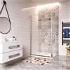 AICAit 185 cm Box Doccia Angolare Porta Scorrevole con Parete Fissa Vetro Temperato 5 mm Trasparente Telaio Cromato Lucido 140x90 cm