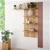 LBSIGN Mensola Verticale 4 Ripiani 132x22x190 Cm Lehman Rovere E Terracotta