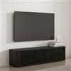 LBSIGN Mobile TV Da Terra 3 Ante 170x40x40 Design Moderno Lehman Rovere Nero