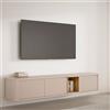 LBSIGN Mobile TV Sospeso 3 Ante 215x40x40 Con Vano A Giorno Lehman Sabbia
