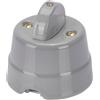 FANTON Pulsante rotativo a manopola in ceramica stile retrò colore GRIGIO da parete 10AX 250V vintage in porcellana per cavo tessile 84002GR