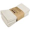 INFEI Tovaglioli di stoffa da tavola in cotone e lino a righe in tinta unita morbido - Set di 12 (40 x 30 cm) - per eventi e uso domestico (beige)