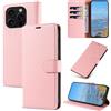KKEIKO Cover per iPhone 16 Pro Max, Antiurto Custodia in PU Pelle con Blocco RFID, Magnetico Protettiva Cover per iPhone 16 Pro Max, Rosa