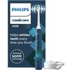 Philips Sonicare 4100 Electric Toothbrush, spazzolino sonico con due modalità, sensore di pressione e timer, Malibu Blue Prismatic, modello HX3689/42, Sonicare 4100, Blu