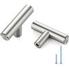 Ravinte Decor Confezione da 30 pomelli in nichel spazzolato per armadietti da cucina, cassetti, cassettiere in acciaio inox, lunghezza 5,1 cm, barra a T con foro singolo