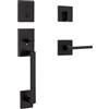 Kwikset 98180-020 San Clemente - Maniglia a cilindro singolo con serratura frontale a basso profilo, con leva Halifax con chiave di sicurezza, colore: nero ferro