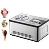 VEVOR Gelatiera Elettrica Casalinga per Gelato Capienza 2L circa Potenza 180W, Macchina per Gelato Elettrica con Schermo LCD Preparazione Rapida Senza Precongelamento per Gelato Sorbetti Frozen Yogurt