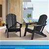 VEVOR Sedie Adirondack in Plastica Set di 2, Sedie da Esterno Pieghevoli Portatili Resistenti alle Intemperie per Patio con Portabicchieri, Bracciolo Rilassante Ergonomico, per Giardino Cortile, Nero