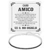 Bramart Bracciale Uomo Caro Fratello Argento Sterling 925 Compleanno Idee Regali per lui, Bracciali Fratelli Tennis oro Idea Regalo Natale - Cofanetto con DEDICA incluso (Caro Amico - 3)