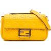 Fendi Pre-Owned - Borsa a spalla Midi Baguette con catena e motivo Zucca goffrato 2010-2025 - unisex - pelle di vitello - Taglia unica - Giallo