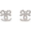 CHANEL Pre-Owned - Orecchini a clip Coco Mark con strass 1986-1988 - Donna - metallo/pietre sintetiche - Taglia unica - Argento