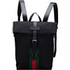 Gucci Pre-Owned - Zaino Techno in tela con decorazione Web 2016-2025 - unisex - pelle di vitello/tela - Taglia unica - Nero