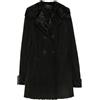 Prada Pre-Owned - Cappotto doppiopetto anni 2000 - Donna - pelle scamosciata di pecora/shearling/viscosa - 42 - Nero