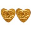 CHANEL Pre-Owned - Orecchini CC Mark Heart 1995 - Donna - placcatura in oro - Taglia unica - Giallo