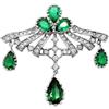 Jennifer Gibson Jewellery - Spilla French Emerald Paste anni '40 - Donna - vetro/Rhodium Plated Metal - Taglia unica - Argento