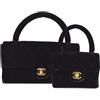 CHANEL Pre-Owned - Borsa a mano Classic Flap two-in-one 1995 - Donna - velluto - Taglia unica - Nero