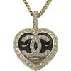 CHANEL Pre-Owned - Collana con pendente CC 2023 - Donna - placcatura in oro/smalto - Taglia unica - Nero