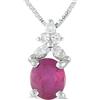 LB Exclusive - Collana in platino con diamanti e rubino - Donna - rubino/diamanti/platino - Taglia unica - Argento