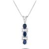 LB Exclusive - Collana in platino con diamanti e zaffiri - Donna - platino/diamanti/Zaffiro blu - Taglia unica - Argento