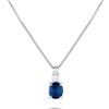 LB Exclusive - Collana in platino con diamanti e zaffiro - Donna - diamanti/Zaffiro blu/platino - Taglia unica - Argento