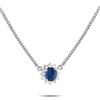 LB Exclusive - Collana in platino con diamanti e zaffiro - Donna - Zaffiro blu/platino/diamanti - Taglia unica - Argento