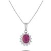 LB Exclusive - Collana Sunburst in platino con diamanti e rubini - Donna - rubino/platino/diamanti - Taglia unica - Argento