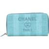 CHANEL Pre-Owned - Portafoglio continental Deauville in tweed 2019 - Donna - tessuto - Taglia unica - Blu