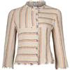 CHANEL Pre-Owned - Giacca a righe anni 2000 - Donna - lana/poliammide/lino - 36 - Toni neutri