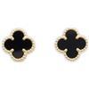 Van Cleef & Arpels - Orecchini Clover in oro giallo 18 carati con onice anni 2010 - Donna - onice/oro giallo 18kt - Taglia unica