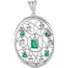 LB Exclusive - Pendente in oro bianco 18 carati con diamanti e smeraldi - Donna - platino/smeraldo/diamanti/oro bianco 18kt - Taglia unica - Argento