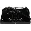 CHANEL Pre-Owned - Borsa a spalla con logo - Donna - pelle verniciata/raso - Taglia unica - Nero