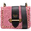 Prada Pre-Owned - Borsa a tracolla City Calf Trimed Cavallino Cahier 2013-2025 - Donna - cavallino/cotone e paglia - Taglia unica - Rosa