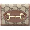 Gucci Pre-Owned - Portafoglio 1955 con morsetto anni 2020 - Donna - PVC/tessuto - Taglia unica - Marrone
