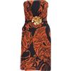 Gucci Pre-Owned - Abito midi con fiori - Donna - viscosa - 40 - Arancione